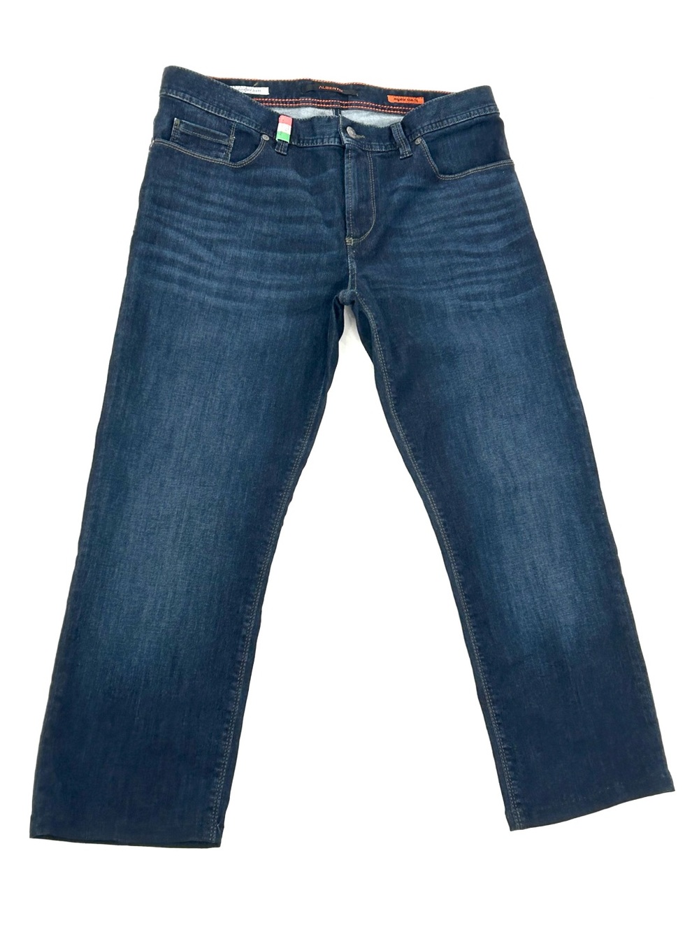 Alberto Men’s Jeans W34/35 Short Inseam 25 Dark Wash Regular Slim Fit